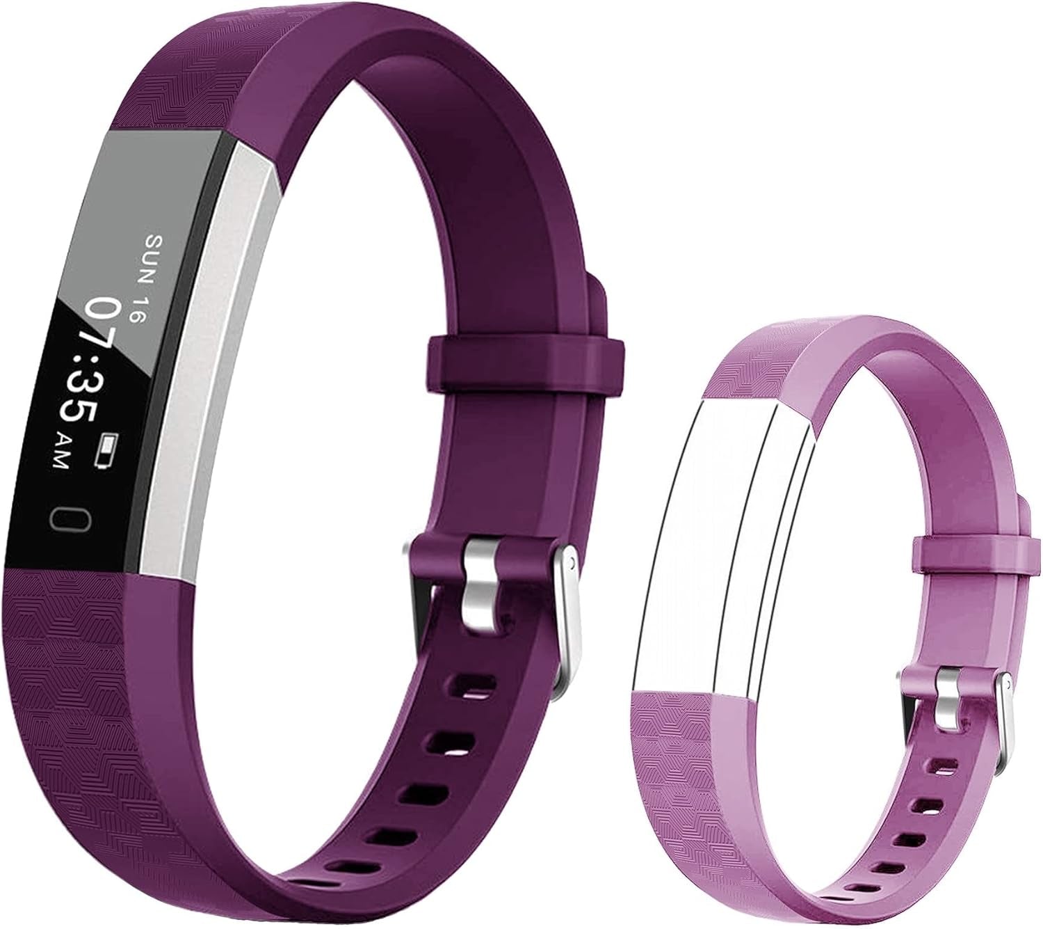 Slim Fitness Tracker Watch for Kids Girls Boys Teens, Waterproof Activity Tracker with Pedometer, Calorie and Step Counter, Sleep Monitor, Silent Alarm Clock(Dual Bands)