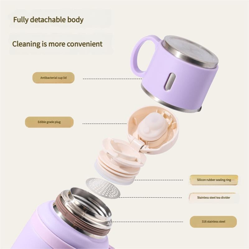 29Oz Stainless Steel Insulated Water Bottle with Rope Handle, Dual Function Coffee Mug, Portable Outdoor Hydration Flask for Camping & Travel, Tumbler, Vacuum Insulated Flask