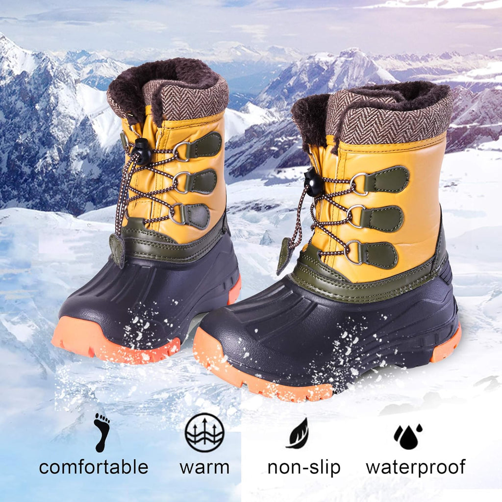 Nova Mountain Boy'S and Girl'S Waterproof Winter Snow Boots