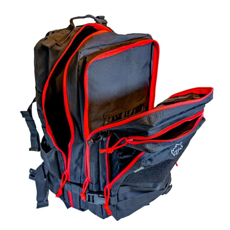 MUCITUP Rhino Pack Tactical Backpack 500D Nylon MOLLE EDC - Grey Black & MCBK Lightweight Dual-Compartment Layout with Admin Pocket & Interior Sleeves