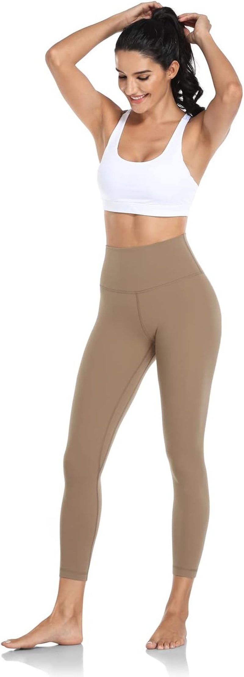 Essential/Pure&Plain 7/8 Leggings, High Waisted Compression Soft Pants Workout Athletic Yoga Pants 25''