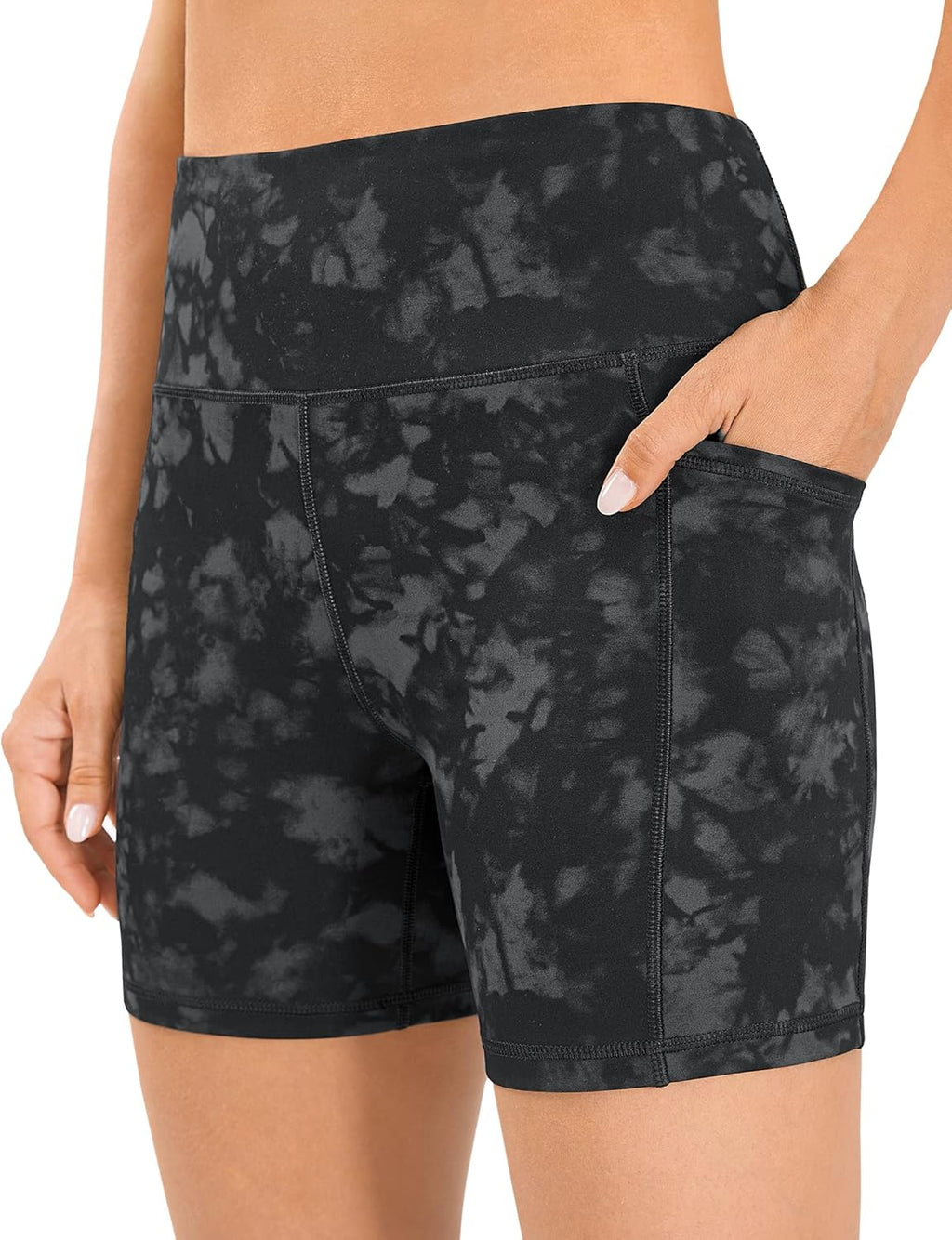 Women'S High Waist Biker Shorts with Pockets, Tummy Control Athletic Workout Running Yoga Shorts