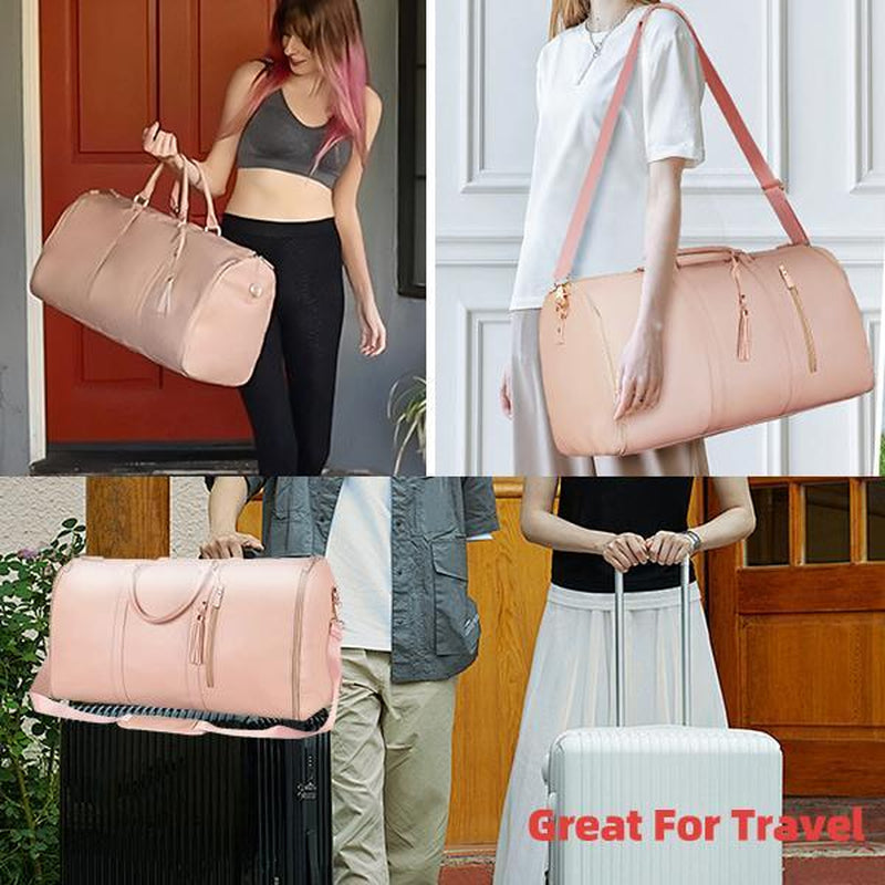 Kabaqoo Travel Bag - Waterproof Duffel with Shoe Compartment Foldable Carry-On Bag for Men & Women Scratch-Resistant & Large Capacity Weekend Travel