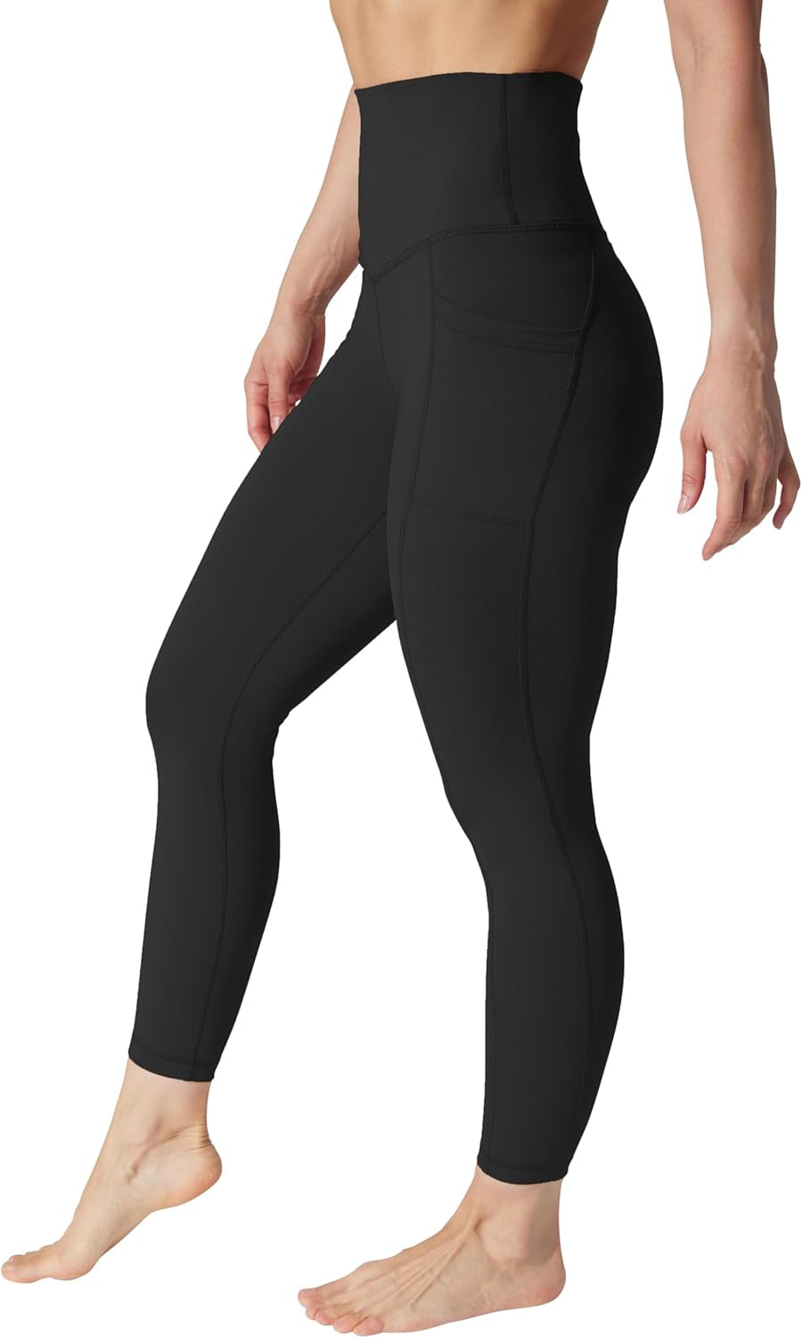 Squat Proof Elastic Free Super High Waisted Tummy Control Ankle Leggings with Pockets
