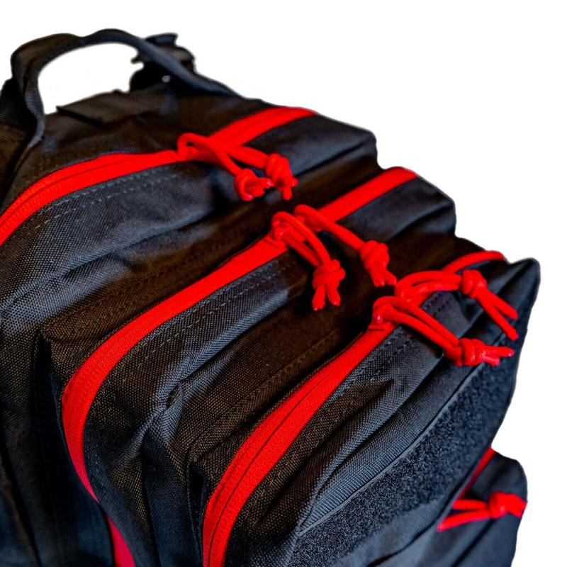 MUCITUP Rhino Pack Tactical Backpack 500D Nylon MOLLE EDC - Grey Black & MCBK Lightweight Dual-Compartment Layout with Admin Pocket & Interior Sleeves