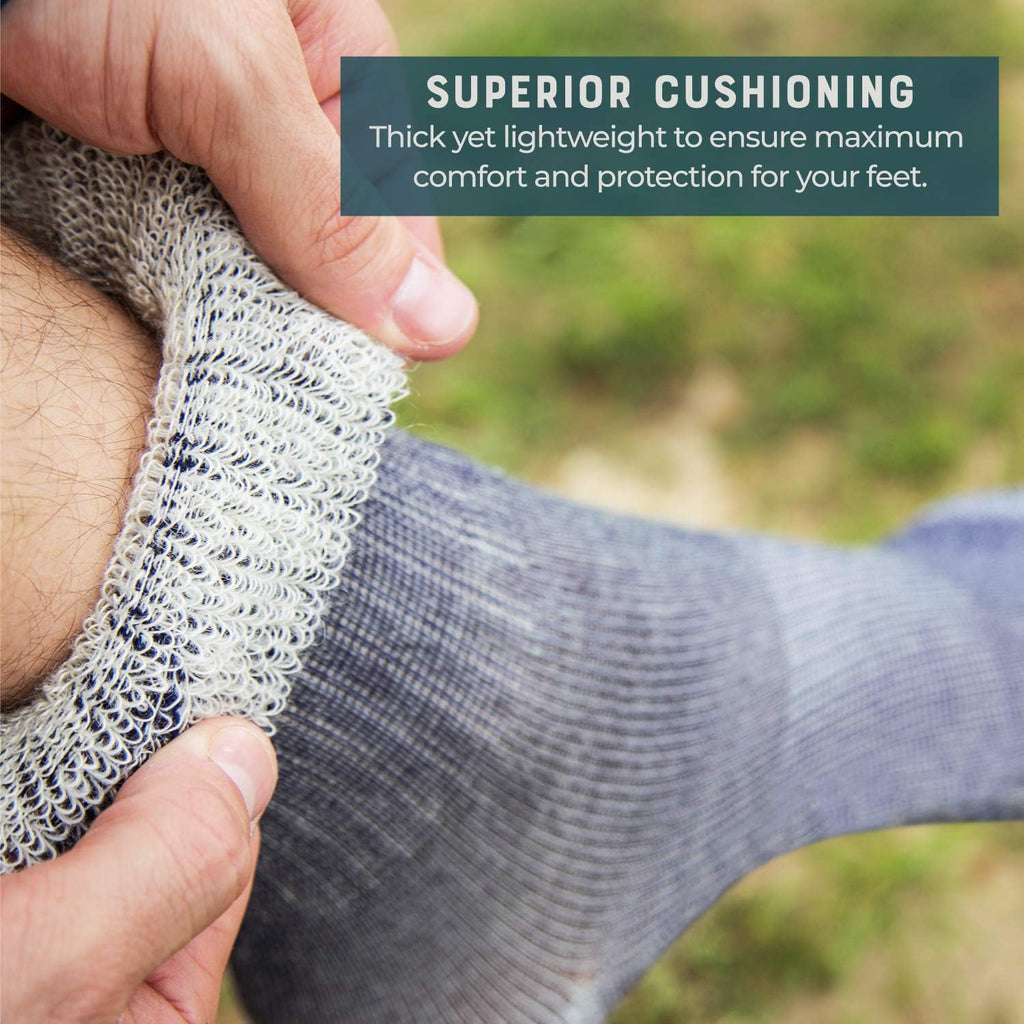 Merino Wool Hiking Socks for Men and Women – 3 Pairs Midweight Cushioned – Warm N Breathable
