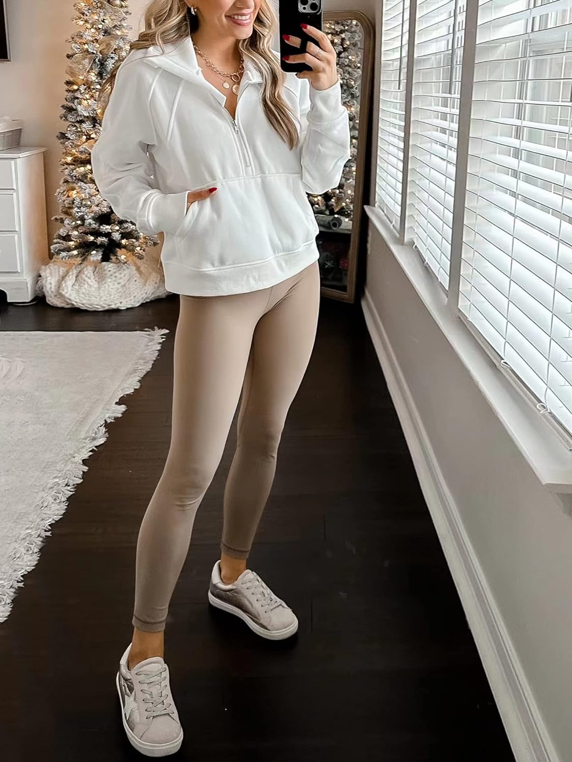 Essential/Pure&Plain 7/8 Leggings, High Waisted Compression Soft Pants Workout Athletic Yoga Pants 25''